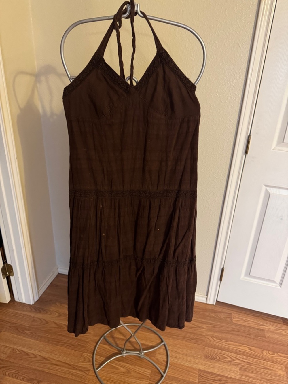 Tommy Hilfiger Dark Brown Halter Maxi Dress